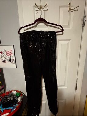 Anna & Ava Black Sequin Trousers